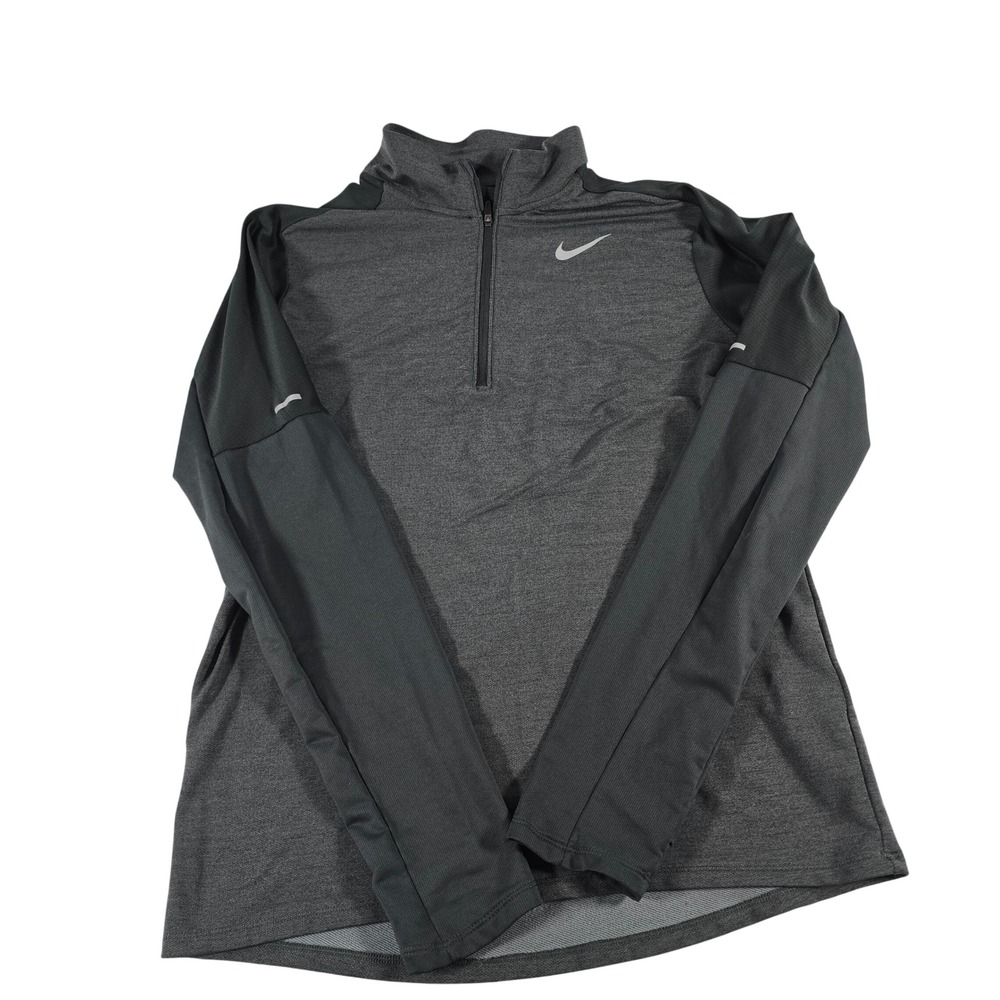 Nike Running Dri-FIT Mens Medium Gray Quarter Zip Pullover Long Sleeve Top